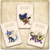 switch怪物猎人崛起amiibo卡rise艾路猫/加尔克/怨念龙游戏联动卡 怪物猎人崛起3张大卡