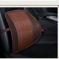 夏季仿藤编汽车腰靠 前排正副驾无靠背方垫非竹席冰丝座垫靠垫枕 咖色 腰靠