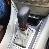 雪铁龙C5 DS5 DS6 DS5LS自动挡专用真皮档位套挡把头套排挡档杆套 自动挡黑皮黑线
