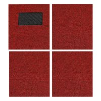 丝圈通用脚垫可裁剪防滑垫主驾驶副驾驶单片脚踏垫易清洗车垫汽车 黑红 主驾驶50*70cm