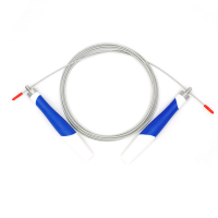 跃动跳绳专业速度训练钢丝绳比赛使用小学生体能训练中考绳子 蓝白手柄