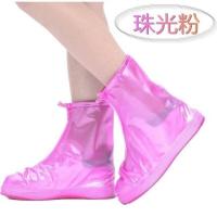防滑耐磨加厚款防雨鞋套下雨天男女雨鞋套防滑防雨防水雨鞋 [带防水层]粉色 儿童款M码[27-29码鞋]