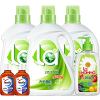 妈妈壹选 la天然植皂去污清洁洗衣液套装19.08斤 两种套餐随机发货