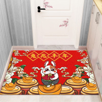 兔年红色喜庆新年垫子 可爱卡通 装饰字画