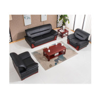 嘉贞 KS0079 办公沙发 皮质沙发 中式沙发