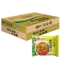 统一巧面馆老坛泡椒牛肉(红油)味面107g*24