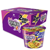 统一方便面2块面饼超满足老坛酸菜牛肉味160g*12桶