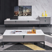 意式极简岩板茶几电视柜套装组合客厅简约现代茶几