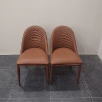 意式轻奢休闲餐椅餐厅家用意大利极简设计师靠背椅子现代简约书椅