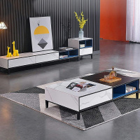 意式轻奢岩板茶几电视柜组合现代简约客厅家用小户型茶桌