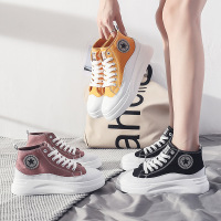 高帮小白鞋女2021春季新款韩版学生帆布鞋女百搭增高休闲板鞋