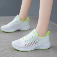 飞织运动鞋女2021夏季新款网面透气韩版休闲跑步小白鞋跑步鞋