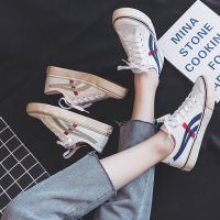 帆布鞋女2021春季新款学生韩版小白鞋女平底跑步ins板鞋女鞋F765