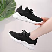 2021飞针密网休闲运动色轻便女鞋 系带鞋清新飞织女鞋