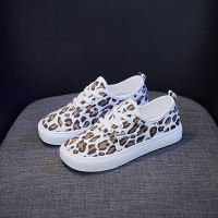 韩版豹纹帆布鞋女透气2021夏季新款学生平底跑步板鞋女休闲鞋2008