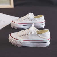 ins两穿帆布鞋女2021春夏新款韩版学生厚底松糕鞋女增高板鞋w720