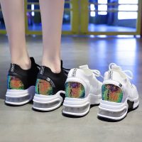 内增高飞织女鞋2021春季新款韩版鞋女气垫增高松糕鞋1903