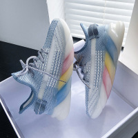 ins透气飞织女鞋2021夏季新款韩版学生网面运动鞋女跑步f01彩虹鞋