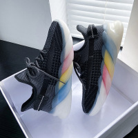 ins透气飞织女鞋2021夏季新款韩版学生网面运动鞋女跑步f01彩虹鞋