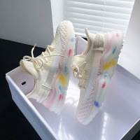 ins透气网面飞织女鞋2021夏季新款韩版学生健身运动鞋女潮yz-9012