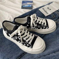 小爱心粉色大头厚底帆布鞋女夏2021新款日系百搭ins潮休闲板鞋