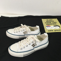 2020夏季新款小白鞋韩版港风原宿不规则鞋底百搭帆布鞋