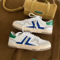 小白鞋女百搭学生学院风2021春季米色ins复古街拍休闲德训鞋女