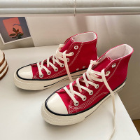 新色 大红色1970s高帮帆布鞋女万年韩版ins百搭情侣板鞋