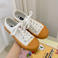 海盐蓝帆布鞋女2019新款百搭饼干鞋子学生韩版ins潮复古港味板鞋