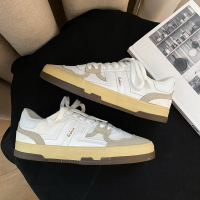 美式复古板鞋学院风2021春季款搭配王米色百搭低帮运动鞋德训鞋