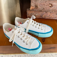 新款奶油彩虹1970s帆布鞋低帮女冰激凌简约百搭厚底增高学生板鞋