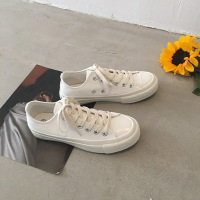 2020年夏季新款学生板鞋百搭韩版晨霜白高帮帆布鞋女