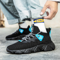 男鞋春季新款2021韩版时尚透气学生休闲鞋透气网布飞织运动男鞋