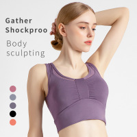 春夏季运动文胸防震聚拢跑步胸罩背心内衣蝴蝶结美背运动瑜伽上衣