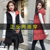 羽绒棉马甲女新款2021秋冬外穿两面穿马夹女外套韩版大码背心坎肩