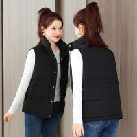 2021新款羽绒棉小马甲女秋冬短款棉衣加厚学生棉背心外穿坎肩外套