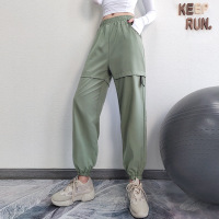 运动裤女显瘦休闲裤宽松束脚工装裤健身跑步长裤速干瑜伽裤