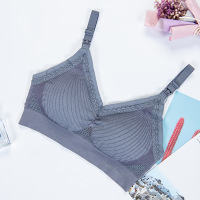 孕期哺乳期上开扣哺乳文胸无钢圈聚拢大码大胸上托内衣薄款