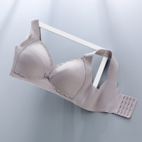 乳胶无钢圈聚拢哺乳文胸孕期哺乳期前开扣背心式内衣大胸薄款