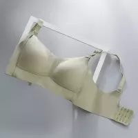 桑蚕丝哺乳文胸无钢圈莫代尔上开扣抹胸式内衣哺乳期胸罩薄款