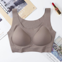 欧阳娜娜冰丝透气文胸聚拢无钢圈运动背心乳胶文胸