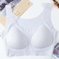 欧阳娜娜冰丝透气文胸聚拢无钢圈运动背心乳胶文胸