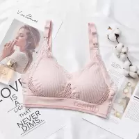 无缝网孔蕾丝运动哺乳文胸一体式乳垫弹力内衣产妇喂奶胸罩女