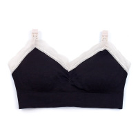 无缝哺乳内衣蕾丝无钢圈大胸显小哺乳期内衣喂奶文胸