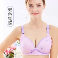 棉前开扣哺乳文胸无钢圈内衣bc杯蝴蝶棉布喂奶胸罩