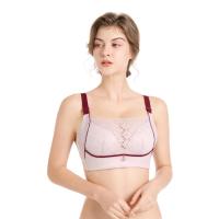 新款无钢圈美背款防走光内衣 聚拢调整型大码性感蕾丝收副乳文胸