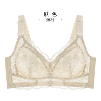 内衣女性感蕾丝大胸显小无钢圈聚拢上托收副乳调整型文胸