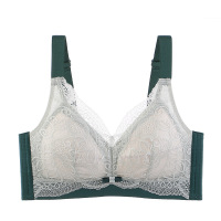 内衣女大胸显小调整型侧收收副乳无钢圈文胸上托蕾丝大码提花胸罩