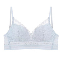 新款蕾丝性感三角杯文胸美背薄无钢圈胸罩法式欧美侧收法式内衣女
