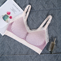 上开扣哺乳文胸无钢圈聚拢孕期哺乳期大码大罩杯上托内衣薄款